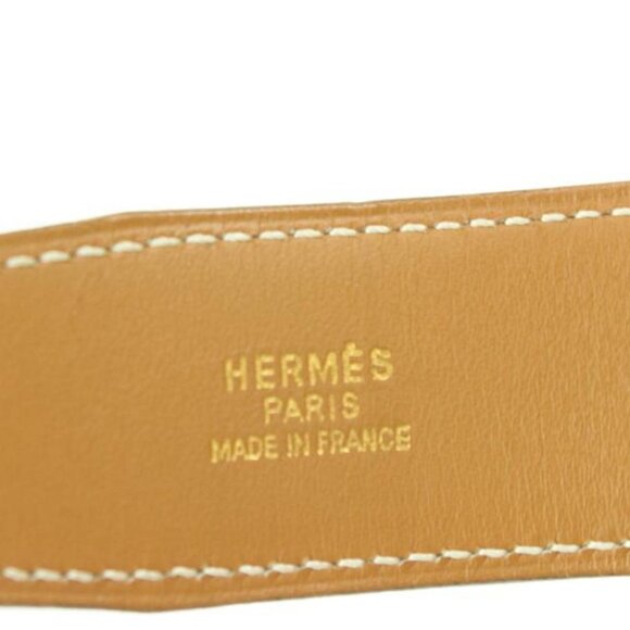Hermès Brown x Gold 32mm Reversible H Logo Belt Kit 67h422s